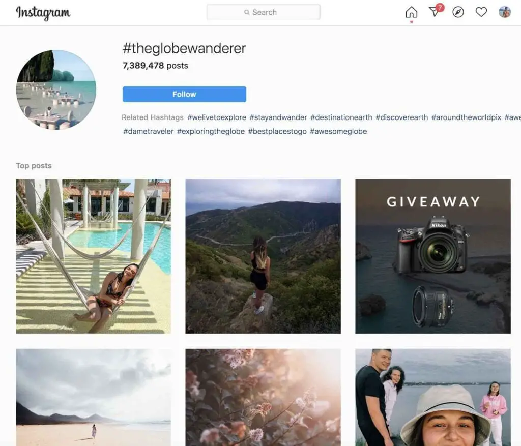 hashtags instagram travel